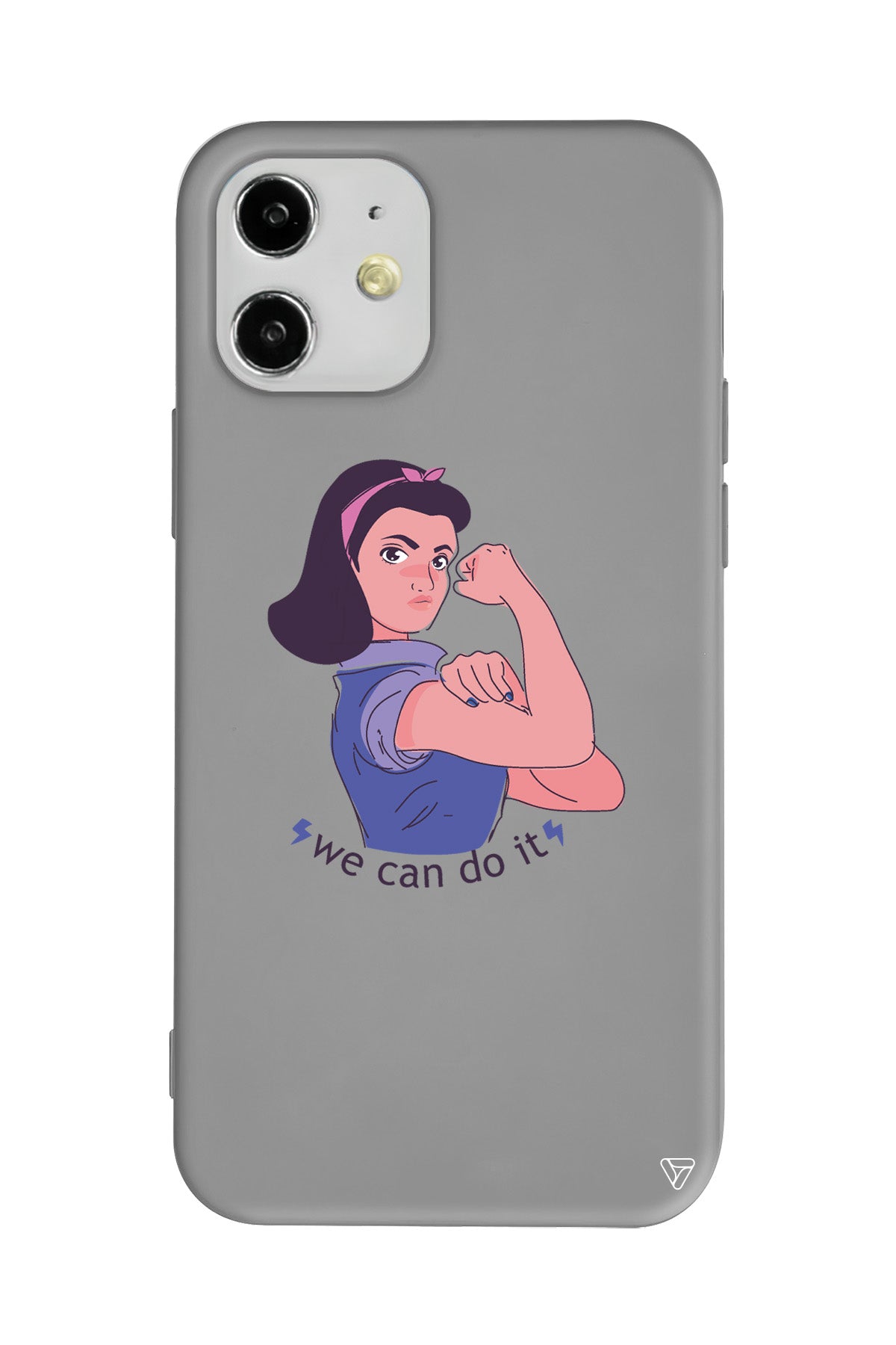 We Can Do It! 3 Lansman Model İçi Kadife Silikon Telefon Kılıfı