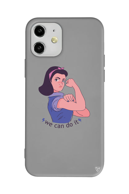 We Can Do It! 3 Lansman Model İçi Kadife Silikon Telefon Kılıfı