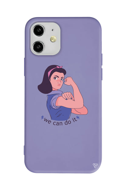 We Can Do It! 3 Lansman Model İçi Kadife Silikon Telefon Kılıfı