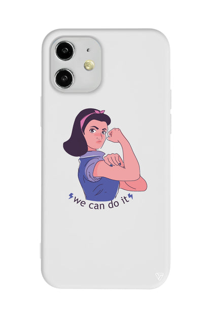 We Can Do It! 3 Lansman Model İçi Kadife Silikon Telefon Kılıfı