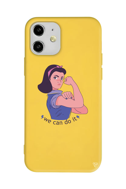 We Can Do It! 3 Lansman Model İçi Kadife Silikon Telefon Kılıfı