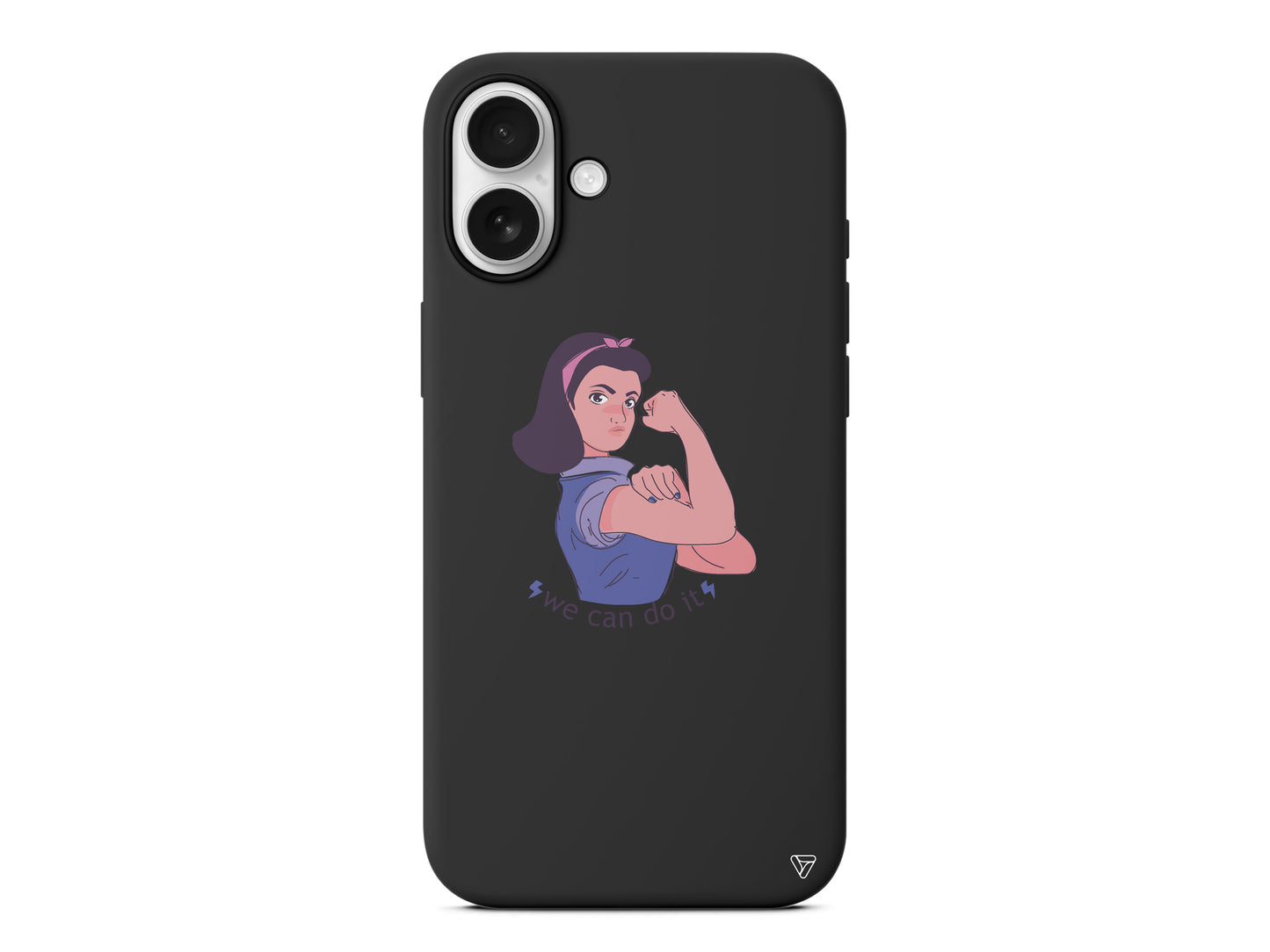 We Can Do It! 3 Lansman Model İçi Kadife Silikon Telefon Kılıfı