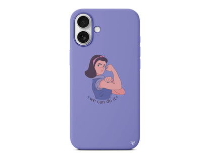 We Can Do It! 3 Lansman Model İçi Kadife Silikon Telefon Kılıfı