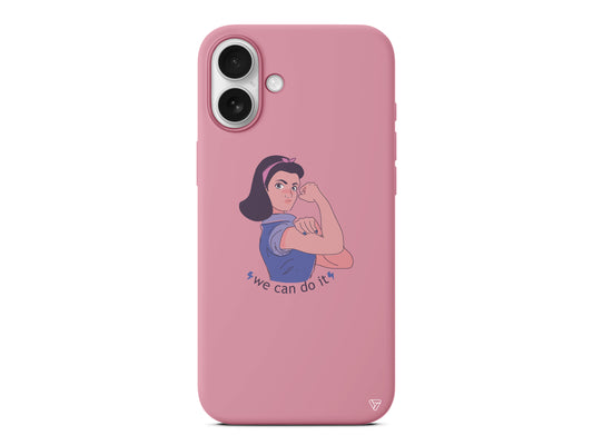 We Can Do It! 3 Lansman Model İçi Kadife Silikon Telefon Kılıfı – Plus Serisine Özel