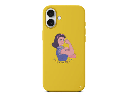 We Can Do It! 3 Lansman Model İçi Kadife Silikon Telefon Kılıfı – Plus Serisine Özel