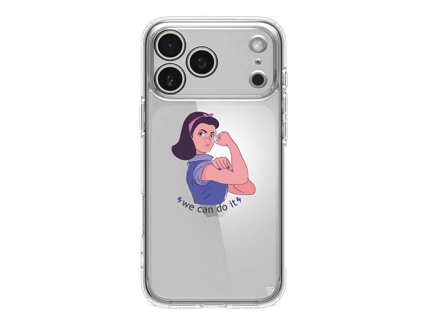 We Can Do It! 3 Lansman Model İçi Kadife Silikon Telefon Kılıfı