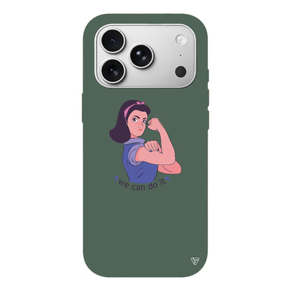 We Can Do It! 3 Lansman Model İçi Kadife Silikon Telefon Kılıfı