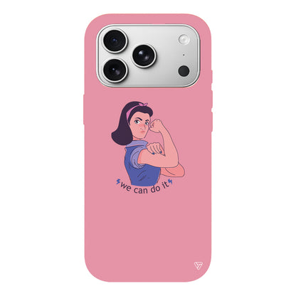 We Can Do It! 3 Lansman Model İçi Kadife Silikon Telefon Kılıfı