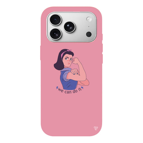 We Can Do It! 3 Lansman Model İçi Kadife Silikon Telefon Kılıfı