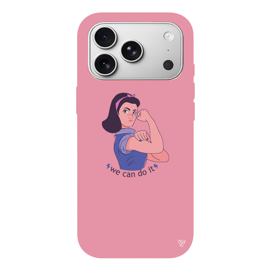 We Can Do It! 3 Lansman Model İçi Kadife Silikon Telefon Kılıfı