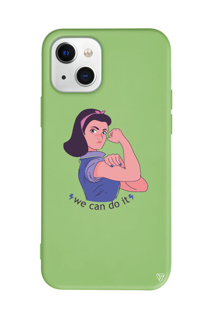 We Can Do It! 3 Lansman Model İçi Kadife Silikon Telefon Kılıfı