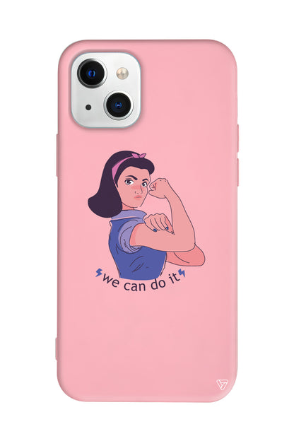 We Can Do It! 3 Lansman Model İçi Kadife Silikon Telefon Kılıfı