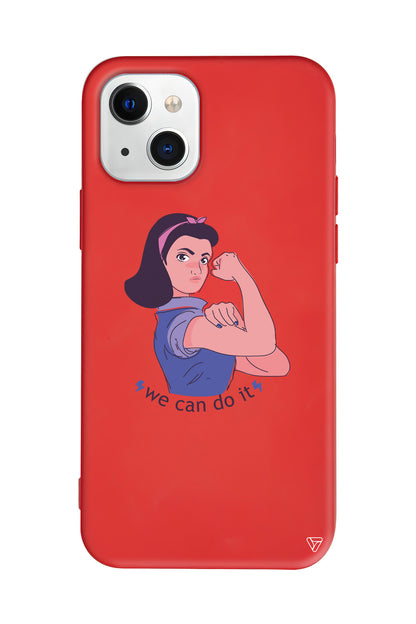 We Can Do It! 3 Lansman Model İçi Kadife Silikon Telefon Kılıfı – Plus Serisine Özel