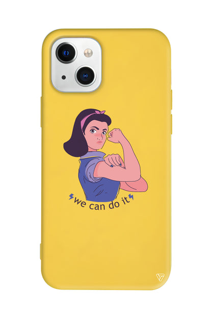 We Can Do It! 3 Lansman Model İçi Kadife Silikon Telefon Kılıfı – Plus Serisine Özel