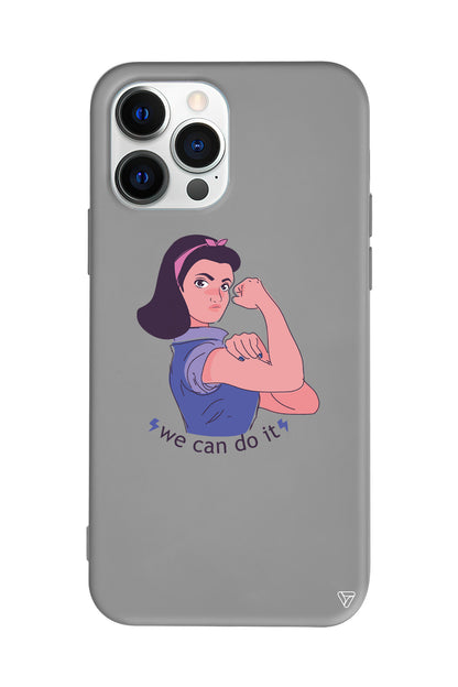 We Can Do It! 3 Lansman Model İçi Kadife Silikon Telefon Kılıfı