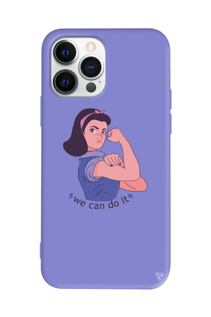 We Can Do It! 3 Lansman Model İçi Kadife Silikon Telefon Kılıfı