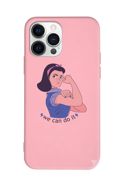 We Can Do It! 3 Lansman Model İçi Kadife Silikon Telefon Kılıfı