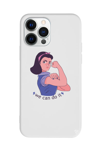 We Can Do It! 3 Lansman Model İçi Kadife Silikon Telefon Kılıfı