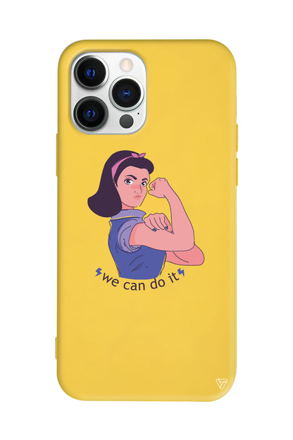 We Can Do It! 3 Lansman Model İçi Kadife Silikon Telefon Kılıfı