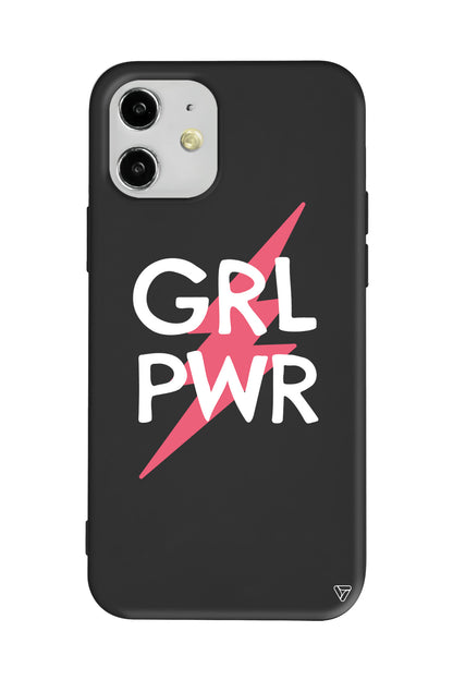 Flash and Grl Pwr Lansman Model İçi Kadife Silikon Telefon Kılıfı