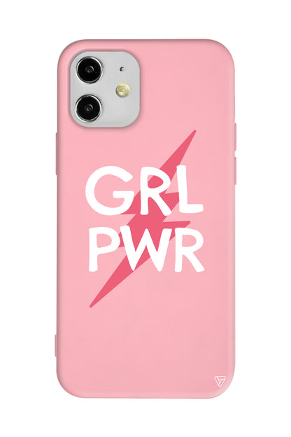 Flash and Grl Pwr Lansman Model İçi Kadife Silikon Telefon Kılıfı