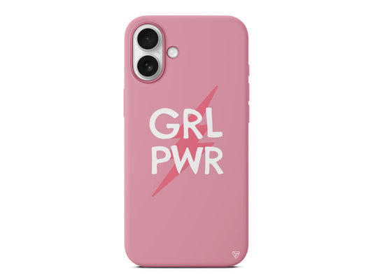 Flash and Grl Pwr Lansman Model İçi Kadife Silikon Telefon Kılıfı – Plus Serisine Özel