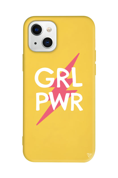 Flash and Grl Pwr Lansman Model İçi Kadife Silikon Telefon Kılıfı