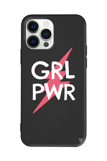 Flash and Grl Pwr Lansman Model İçi Kadife Silikon Telefon Kılıfı