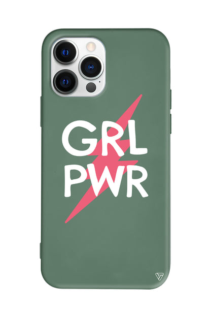 Flash and Grl Pwr Lansman Model İçi Kadife Silikon Telefon Kılıfı