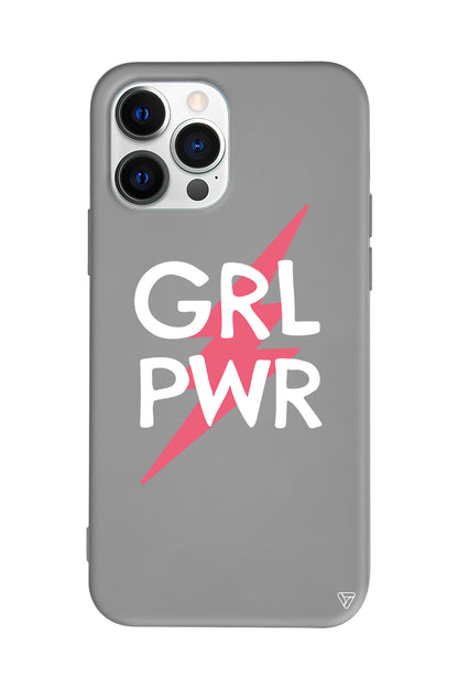 Flash and Grl Pwr Lansman Model İçi Kadife Silikon Telefon Kılıfı