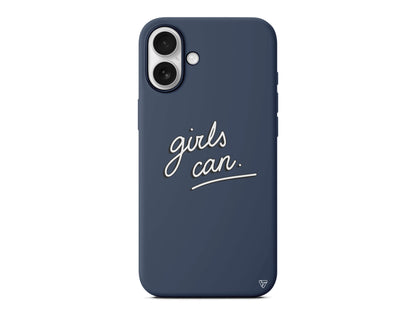 Girls Can! Lansman Model İçi Kadife Silikon Telefon Kılıfı – Plus Serisine Özel