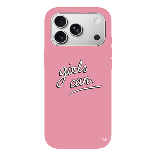 Girls Can! Lansman Model İçi Kadife Silikon Telefon Kılıfı