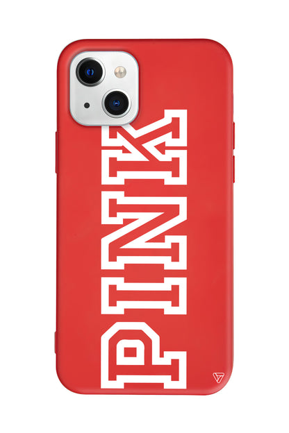 Pink Dikey Lansman Model İçi Kadife Silikon Telefon Kılıfı – Plus Serisine Özel