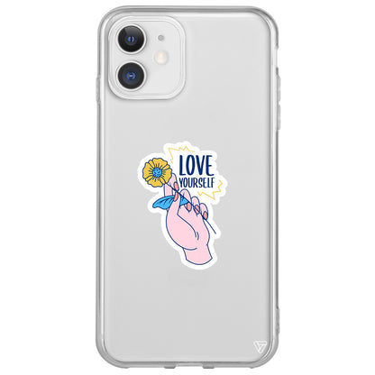 Love Yourself Lansman Model İçi Kadife Silikon Telefon Kılıfı