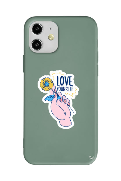 Love Yourself Lansman Model İçi Kadife Silikon Telefon Kılıfı