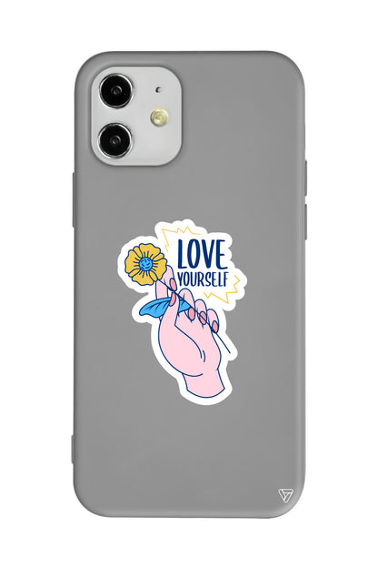Love Yourself Lansman Model İçi Kadife Silikon Telefon Kılıfı