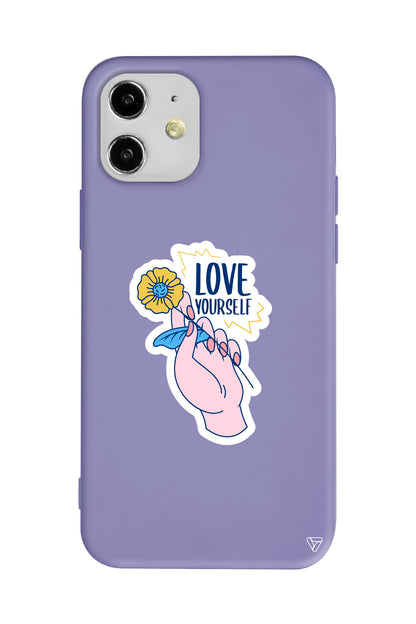 Love Yourself Lansman Model İçi Kadife Silikon Telefon Kılıfı