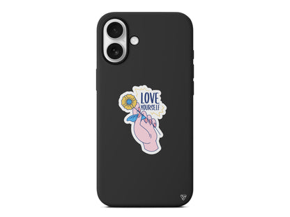 Love Yourself Lansman Model İçi Kadife Silikon Telefon Kılıfı – Plus Serisine Özel