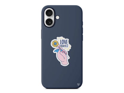 Love Yourself Lansman Model İçi Kadife Silikon Telefon Kılıfı – Plus Serisine Özel