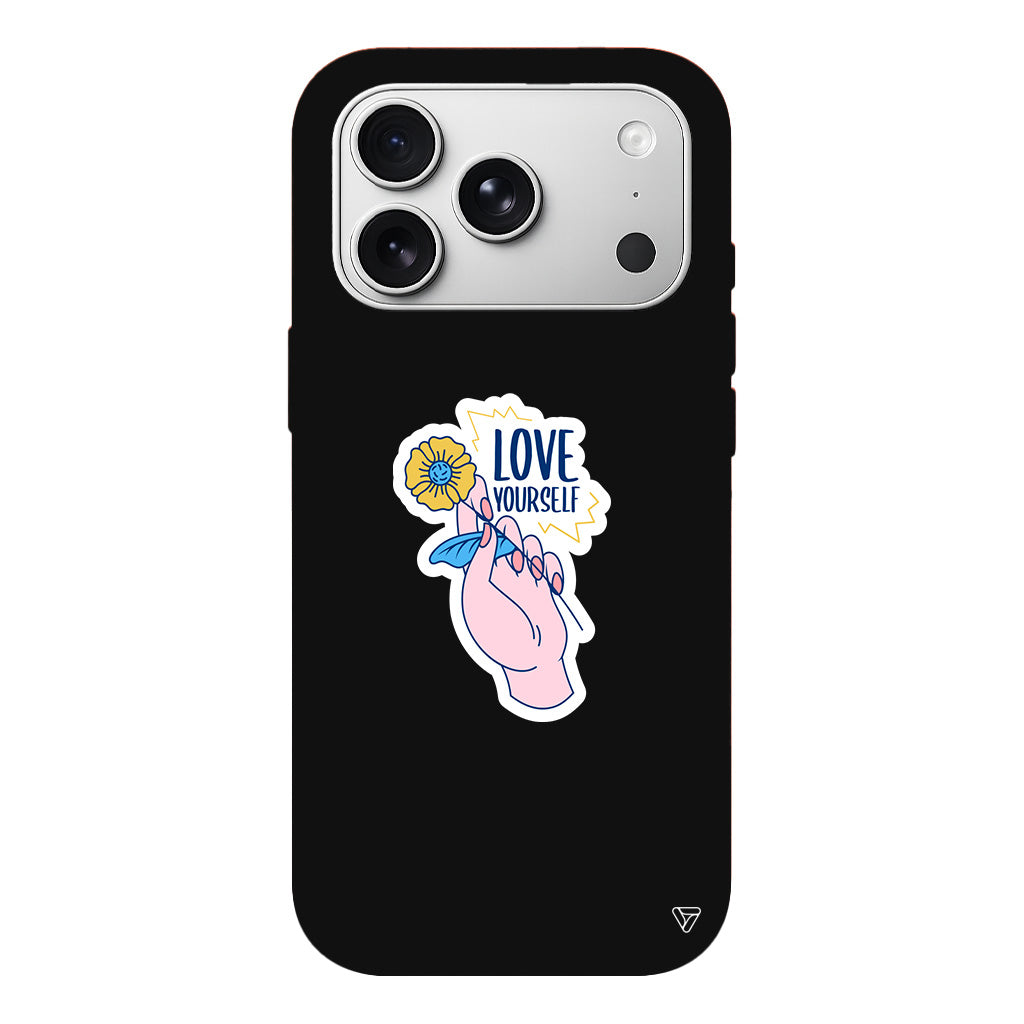 Love Yourself Lansman Model İçi Kadife Silikon Telefon Kılıfı