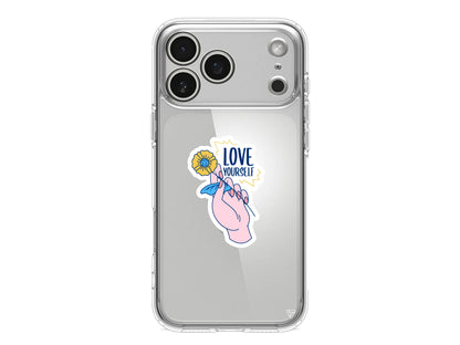Love Yourself Lansman Model İçi Kadife Silikon Telefon Kılıfı