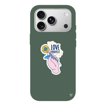 Love Yourself Lansman Model İçi Kadife Silikon Telefon Kılıfı