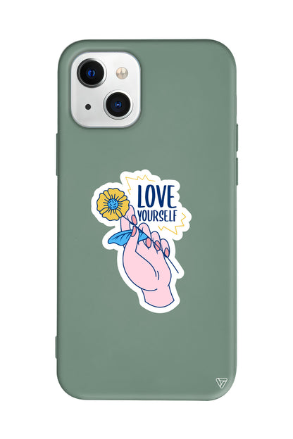 Love Yourself Lansman Model İçi Kadife Silikon Telefon Kılıfı