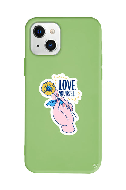 Love Yourself Lansman Model İçi Kadife Silikon Telefon Kılıfı – Plus Serisine Özel