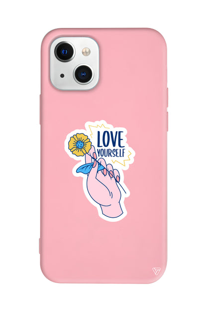 Love Yourself Lansman Model İçi Kadife Silikon Telefon Kılıfı