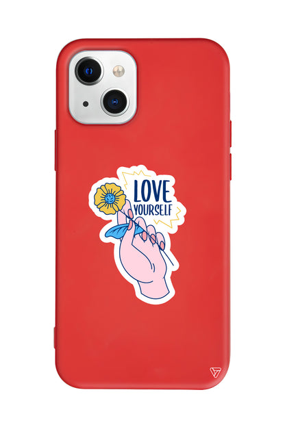 Love Yourself Lansman Model İçi Kadife Silikon Telefon Kılıfı – Plus Serisine Özel