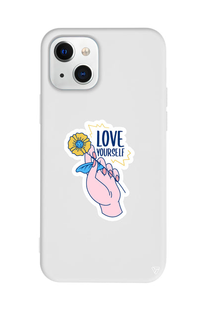 Love Yourself Lansman Model İçi Kadife Silikon Telefon Kılıfı