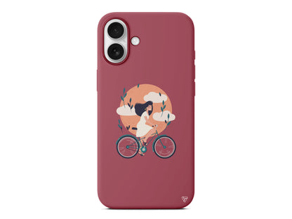 Flying On The Bike Lansman Model İçi Kadife Silikon Telefon Kılıfı – Plus Serisine Özel