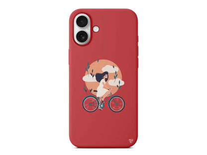 Flying On The Bike Lansman Model İçi Kadife Silikon Telefon Kılıfı – Plus Serisine Özel