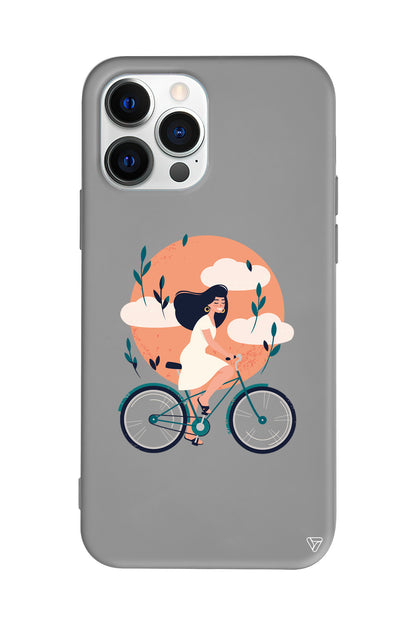 Flying On The Bike Lansman Model İçi Kadife Silikon Telefon Kılıfı